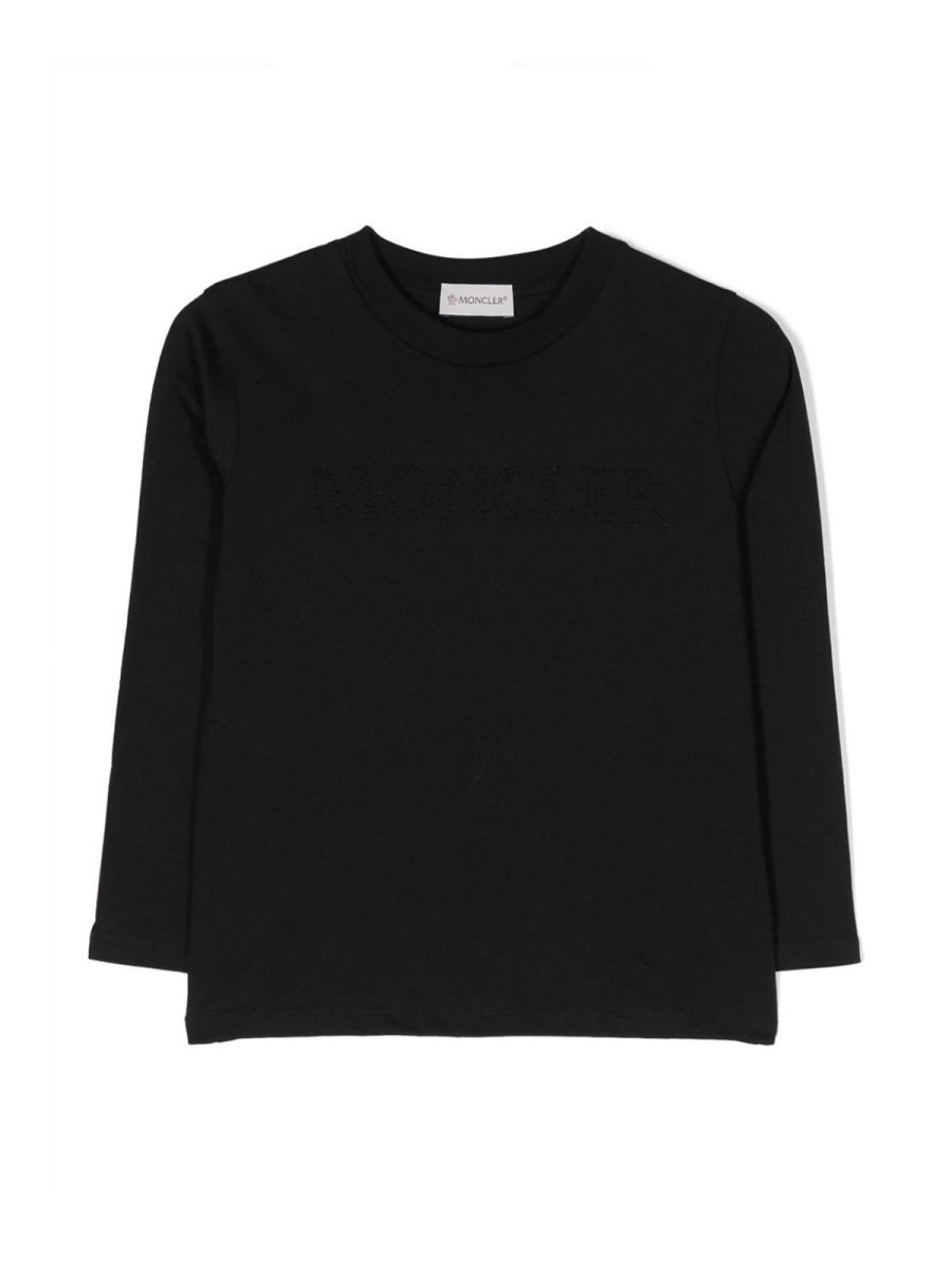 Moncler Jr Pull Col Rond - Noir