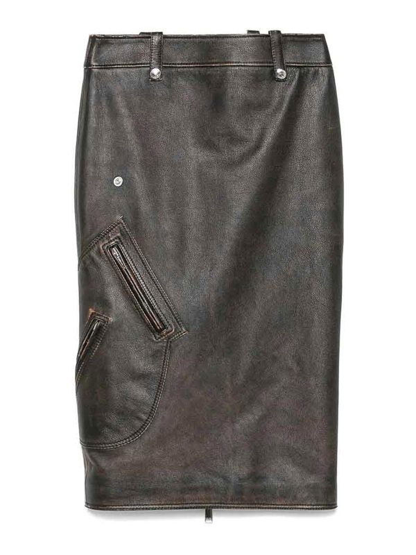Alexander Mcqueen Jupe Midi - Camel