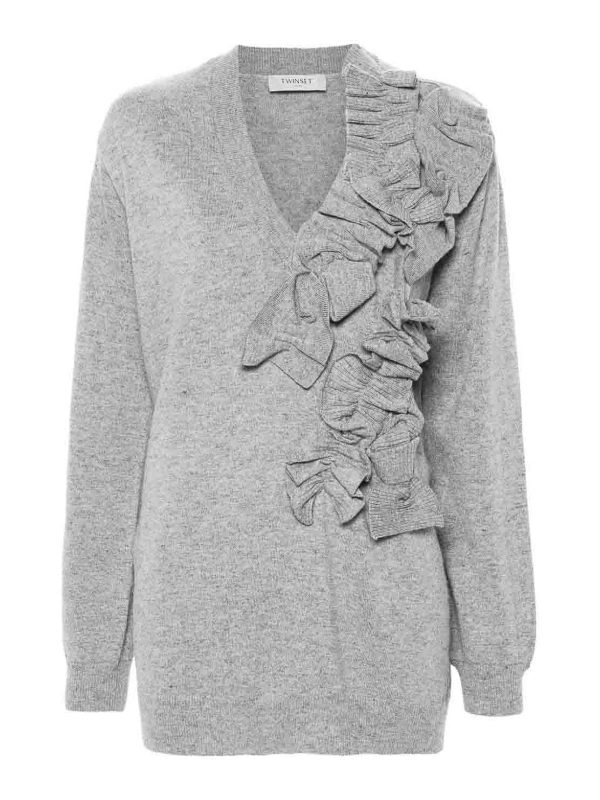 Twinset Pull Col Rond - Gris