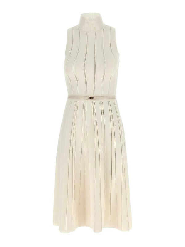 Elisabetta Franchi Robe Au Genou - Blanc
