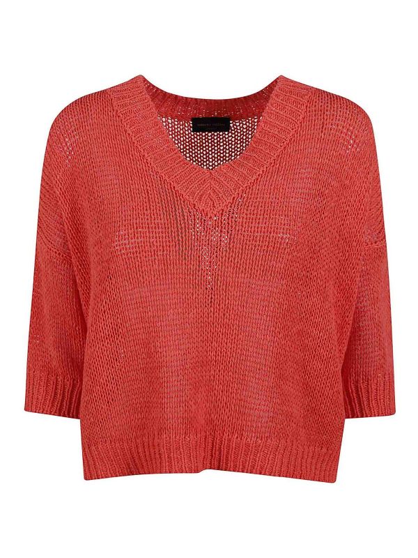 Roberto Collina Pull Col Bateau - Rouge
