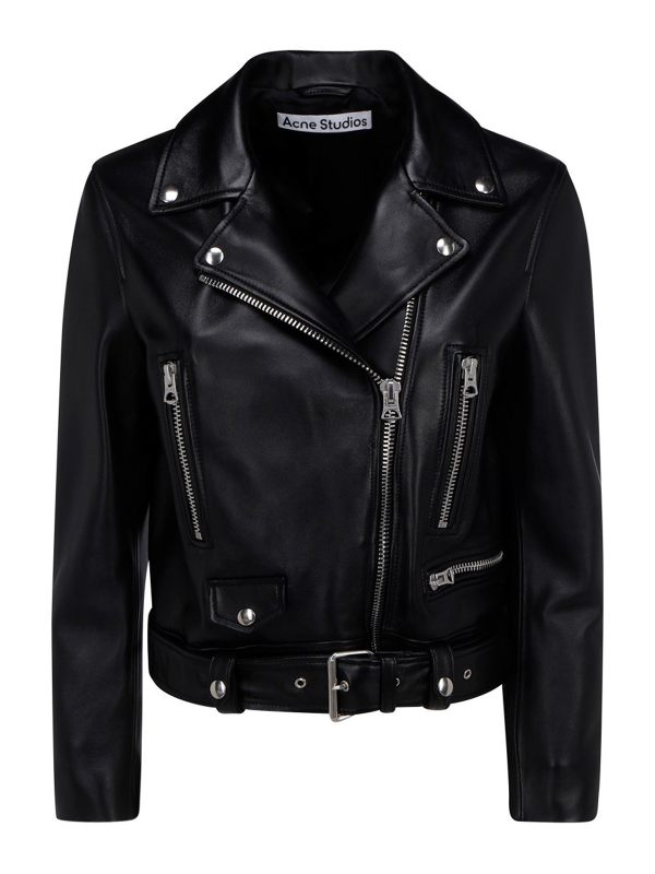 Acne Studios Blouson En Cuir - Noir
