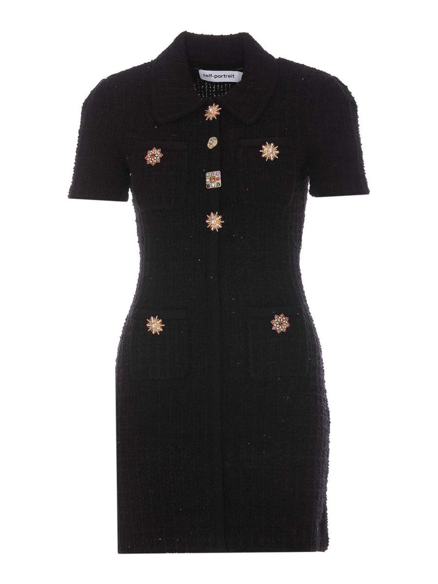 Self Portrait Robe Courte - Noir