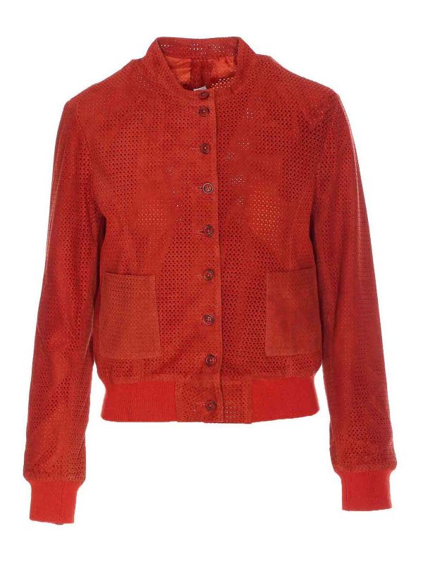 Bully Blouson En Cuir - Rouge
