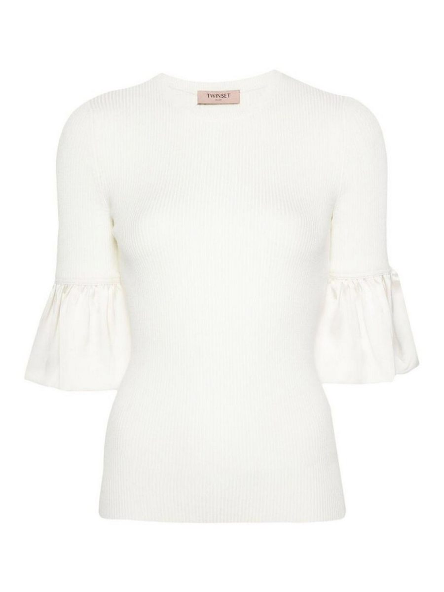 Twinset Pull Col Rond - Blanc