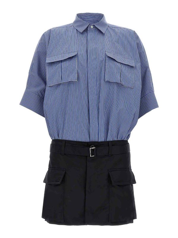 Sacai Robe Au Genou - Bleu