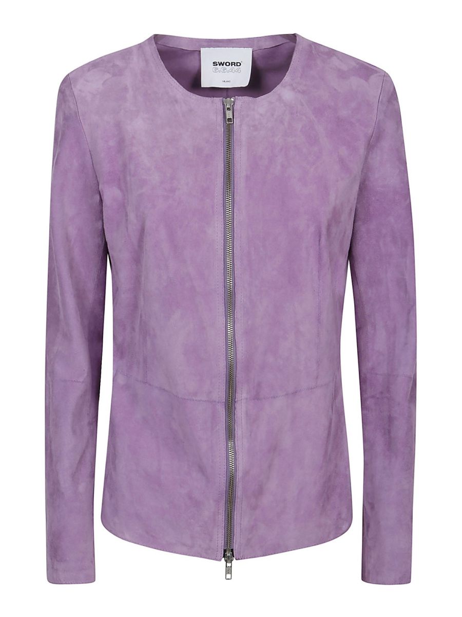 S. W.O. R.D 6.6.44 Blouson En Cuir - Violet Clair