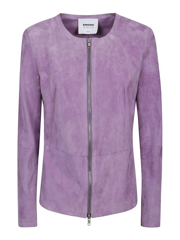 S. W.O. R.D 6.6.44 Blouson En Cuir - Violet Clair