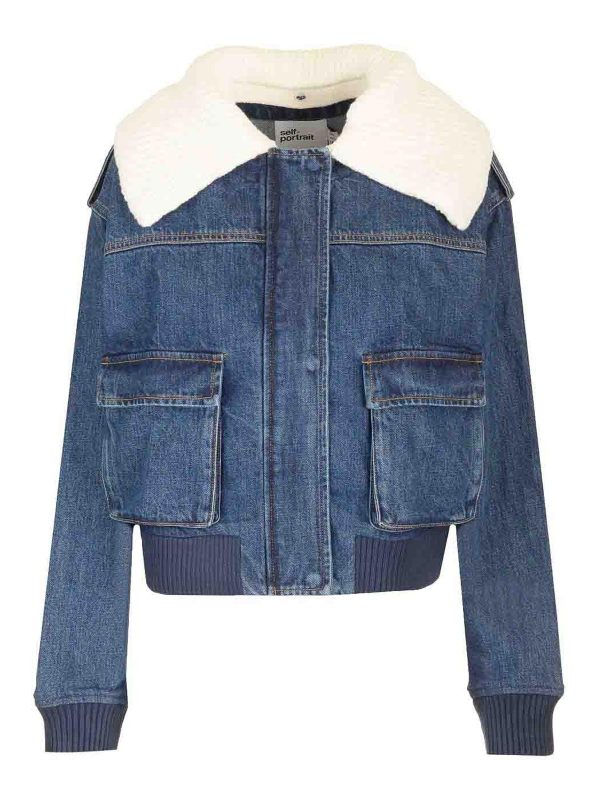 Self Portrait Veste Casual - Bleu