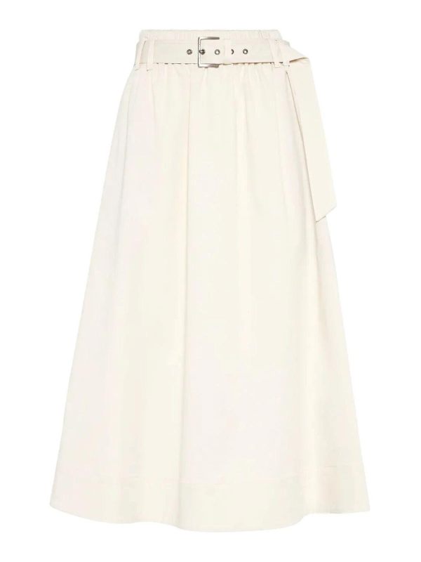 Brunello Cucinelli Jupe Midi - Blanc