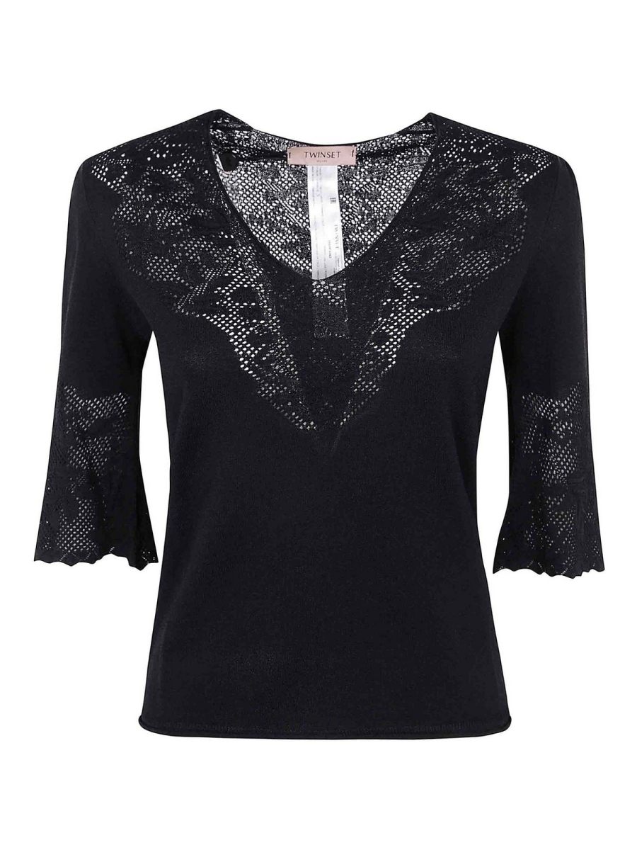 Twinset Pull Col Rond - Noir