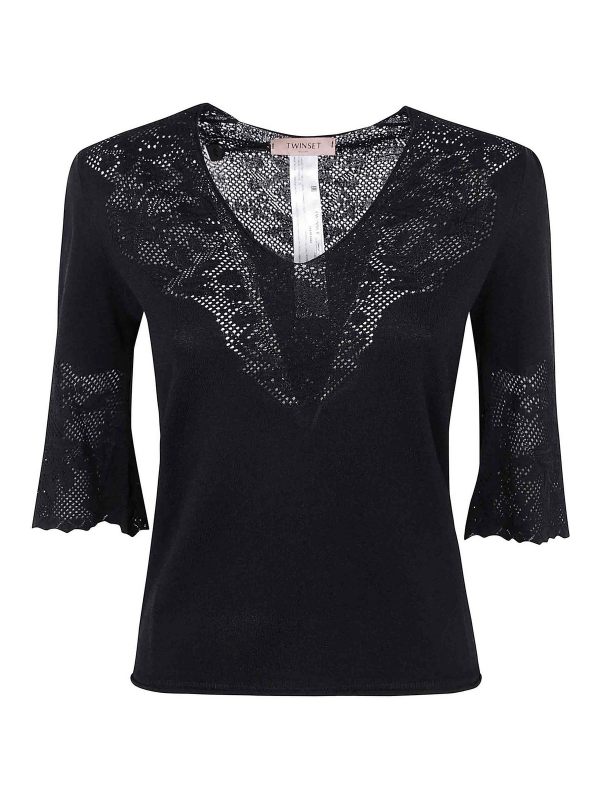 Twinset Pull Col Rond - Noir