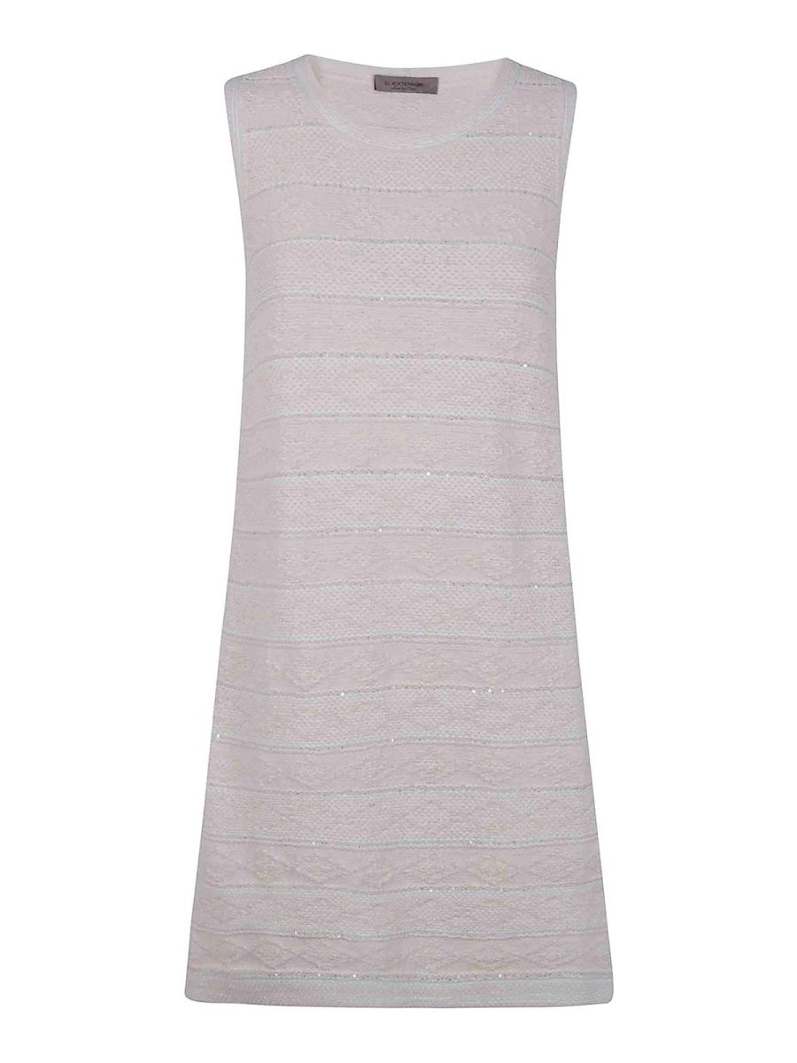 D. Exterior Robe Au Genou - Blanc