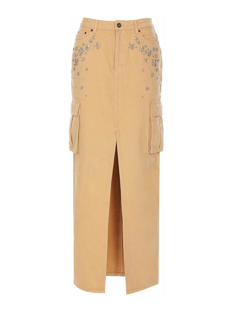 Self Portrait Jupe Midi - Beige