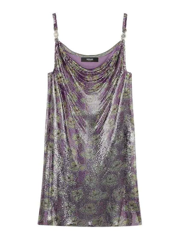 Versace Robe Au Genou - Violet