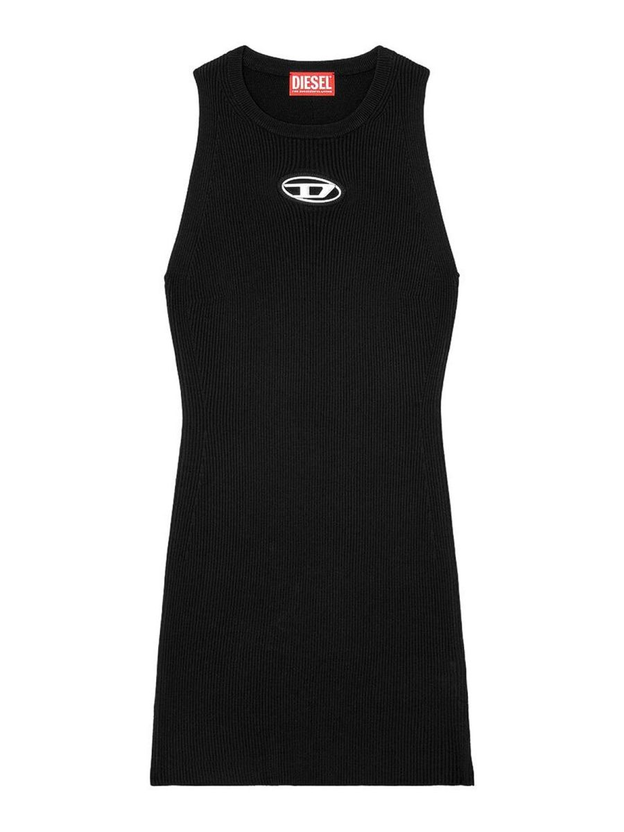 Diesel Robe Au Genou - Noir