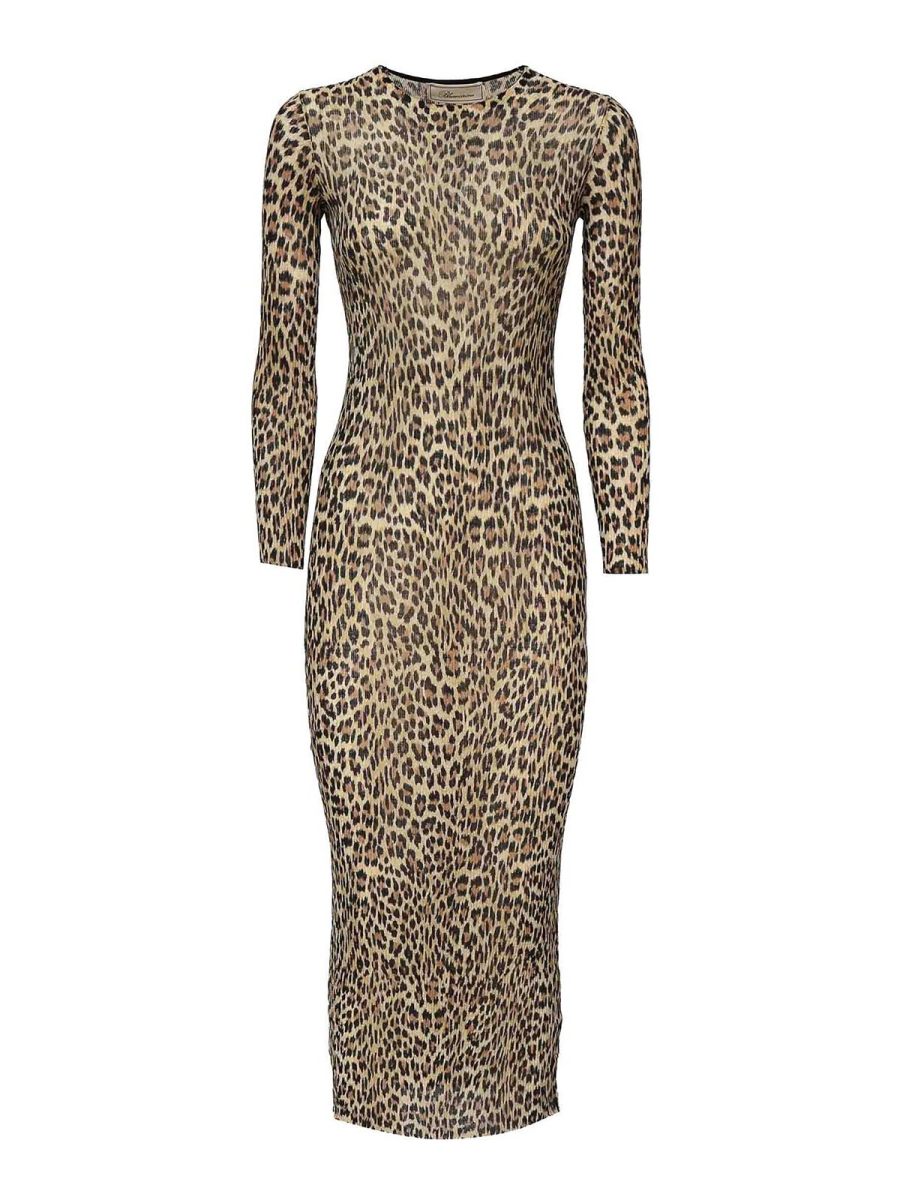 Blumarine Robe Au Genou - Beige