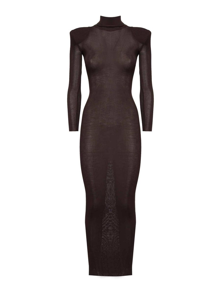 Self Portrait Maxi Robe - Marron