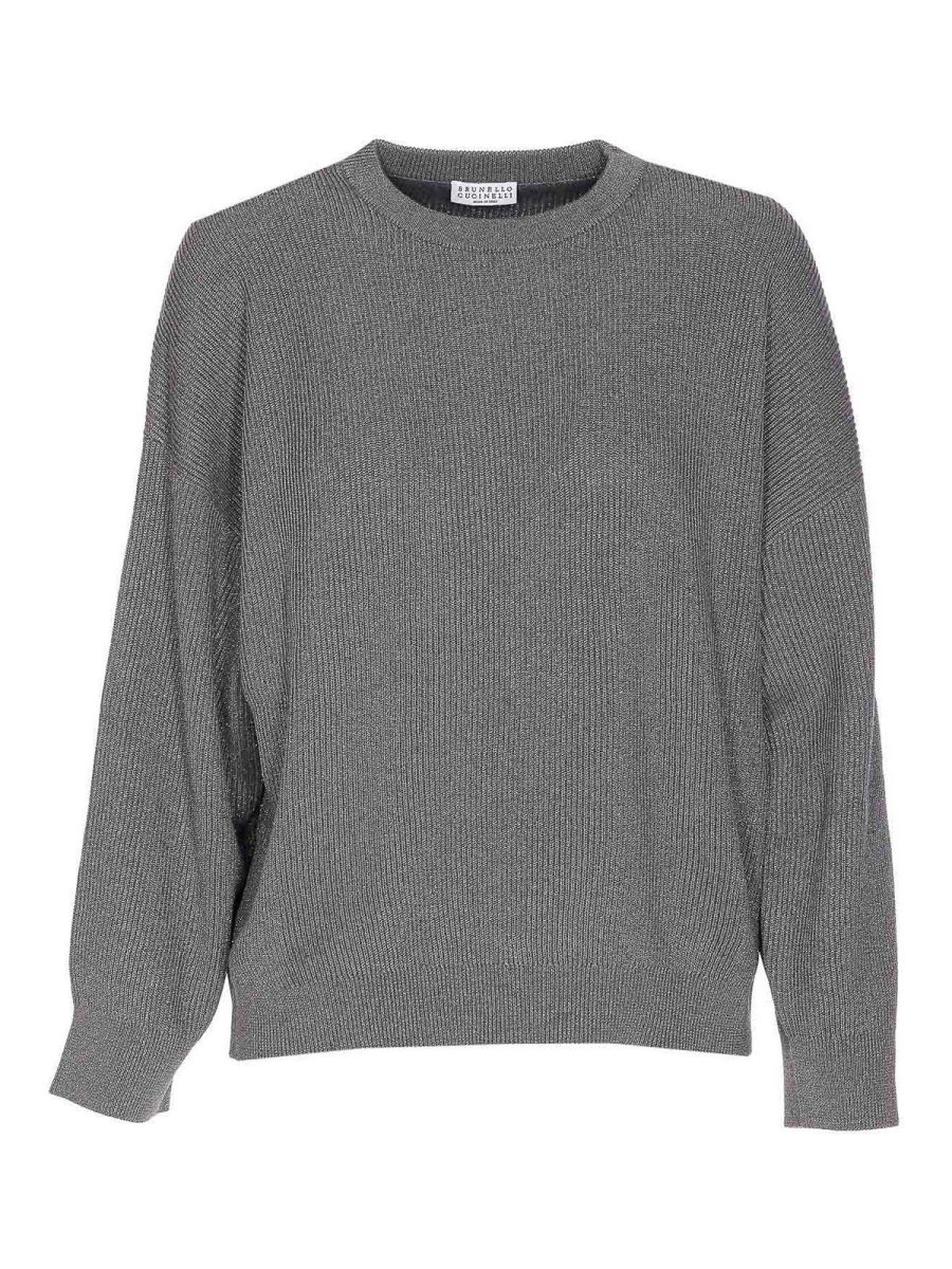Brunello Cucinelli Pull Col Rond - Gris