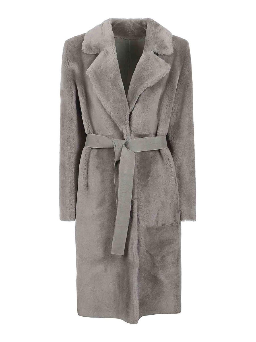 Desa 1972 Manteau Au Genou - Gris Clair