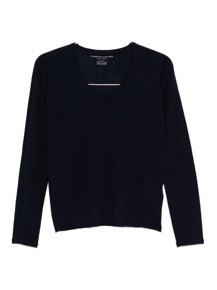 Majestic Filatures Pull Col Rond - Bleu
