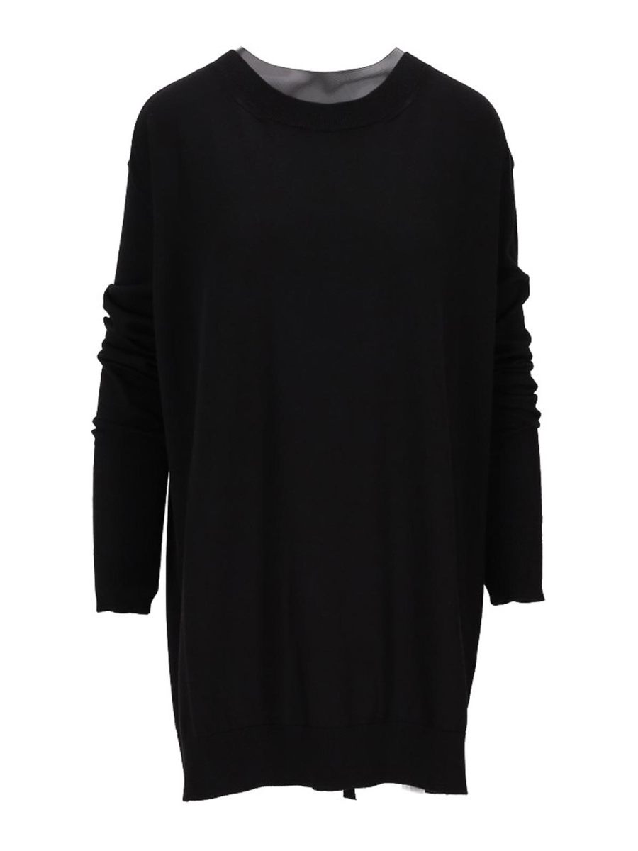 Ann Demeulemeester Pull Col Rond - Noir