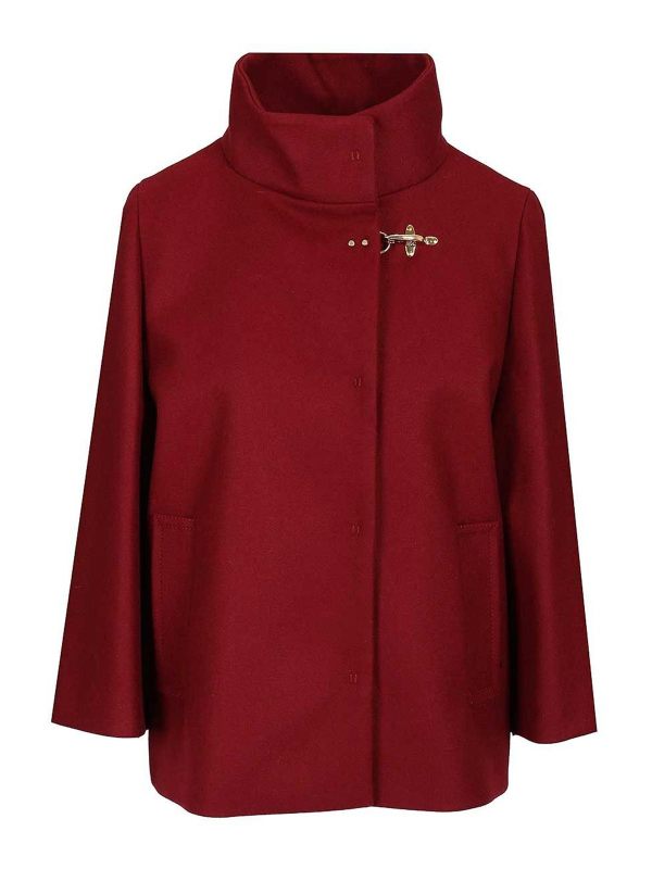 Fay Manteau Au Genou - Rouge