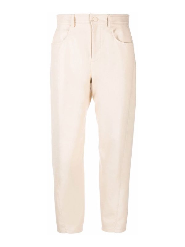Stella Mccartney Pantalons En Cuir - Beige