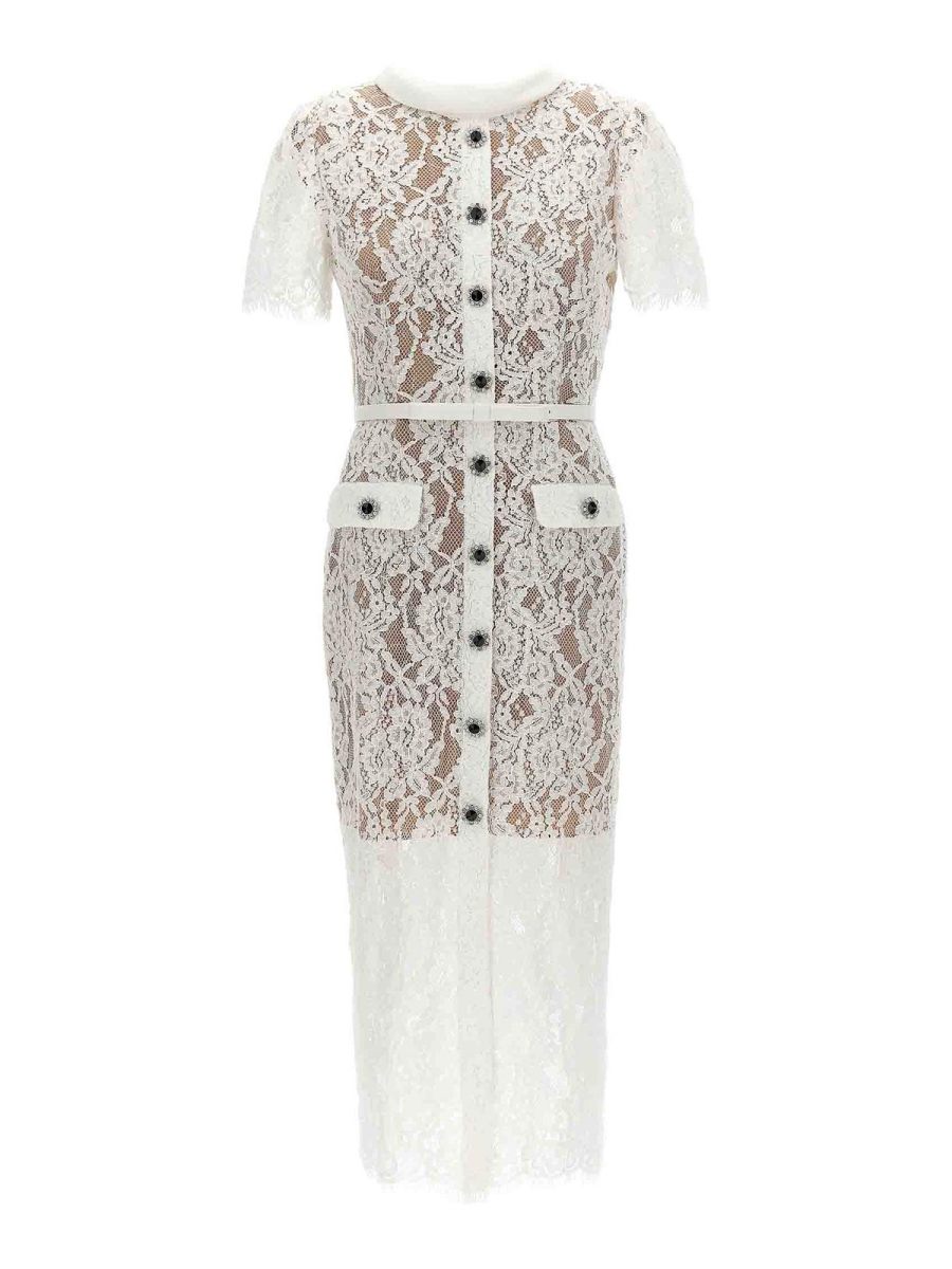 Self Portrait Maxi Robe - Blanc