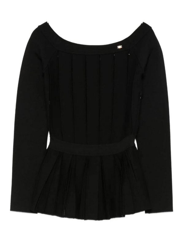 Elisabetta Franchi Pull Col Rond - Noir