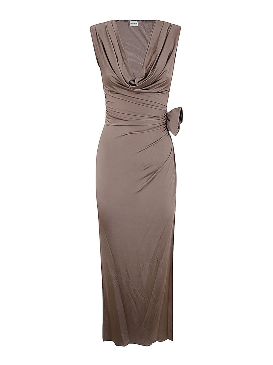 Magda Butrym Robe Au Genou - Marron