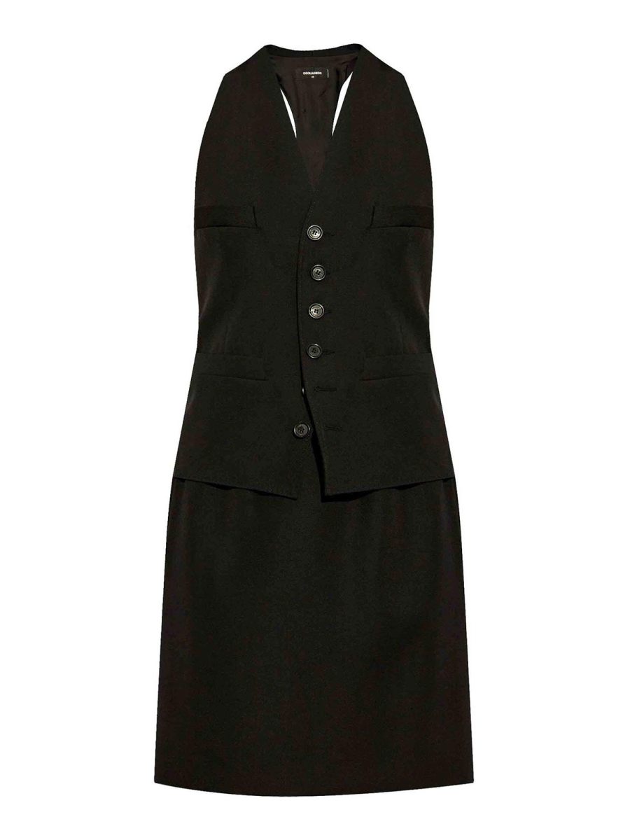 Dsquared2 Robe Au Genou - Noir