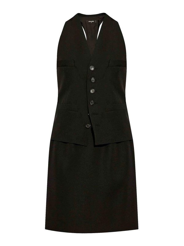 Dsquared2 Robe Au Genou - Noir