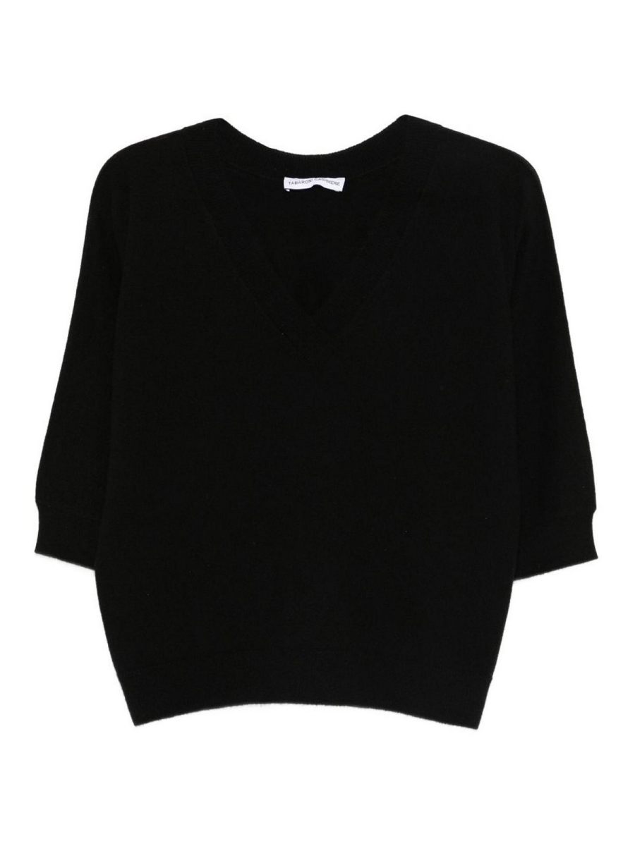 Tabaroni Cashmere Pull À Col V - Noir