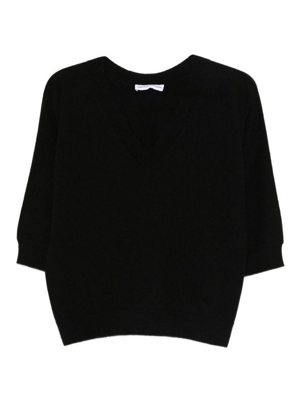 Tabaroni Cashmere Pull À Col V - Noir