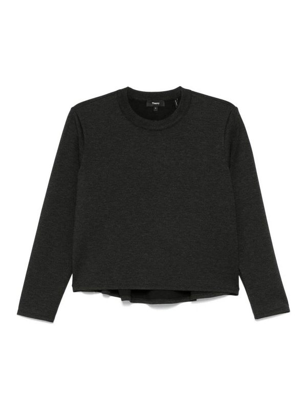 Theory Pull Col Rond - Gris