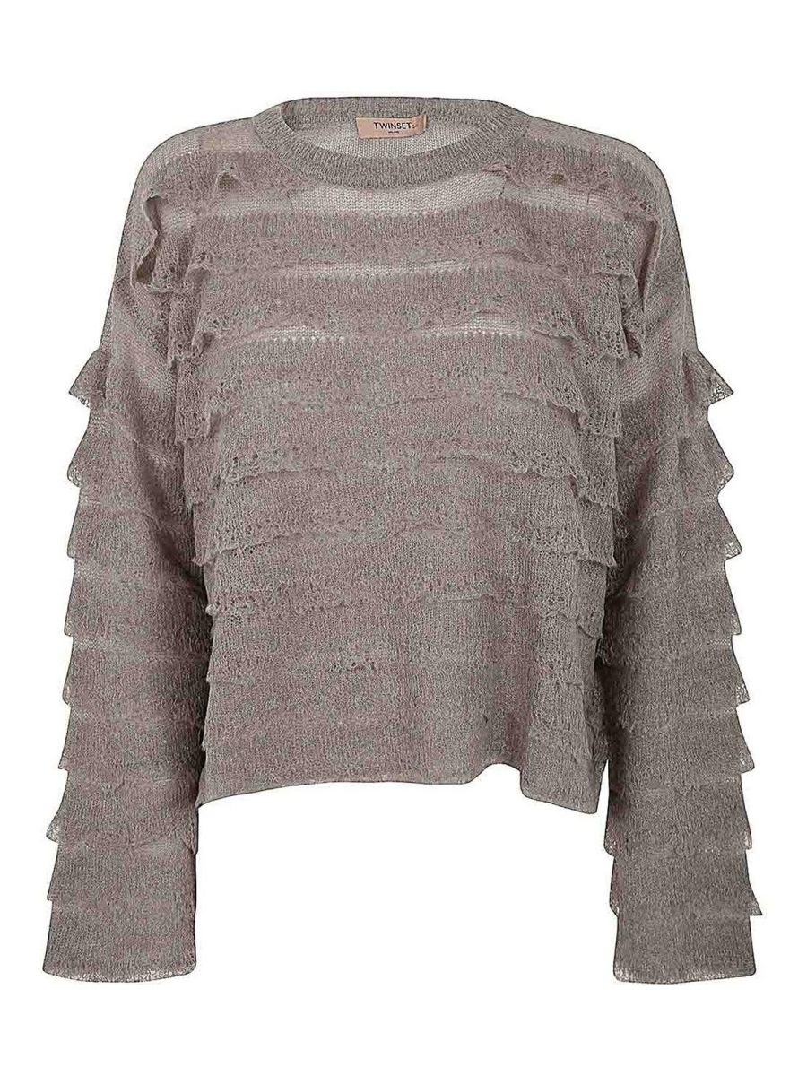 Twinset Pull Col Rond - Gris