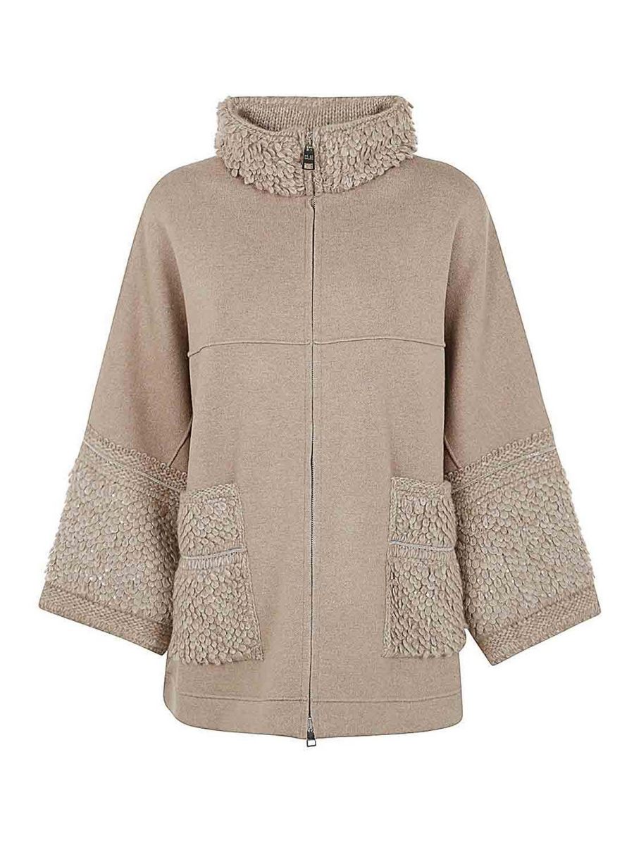 D. Exterior Pull Col Rond - Marron