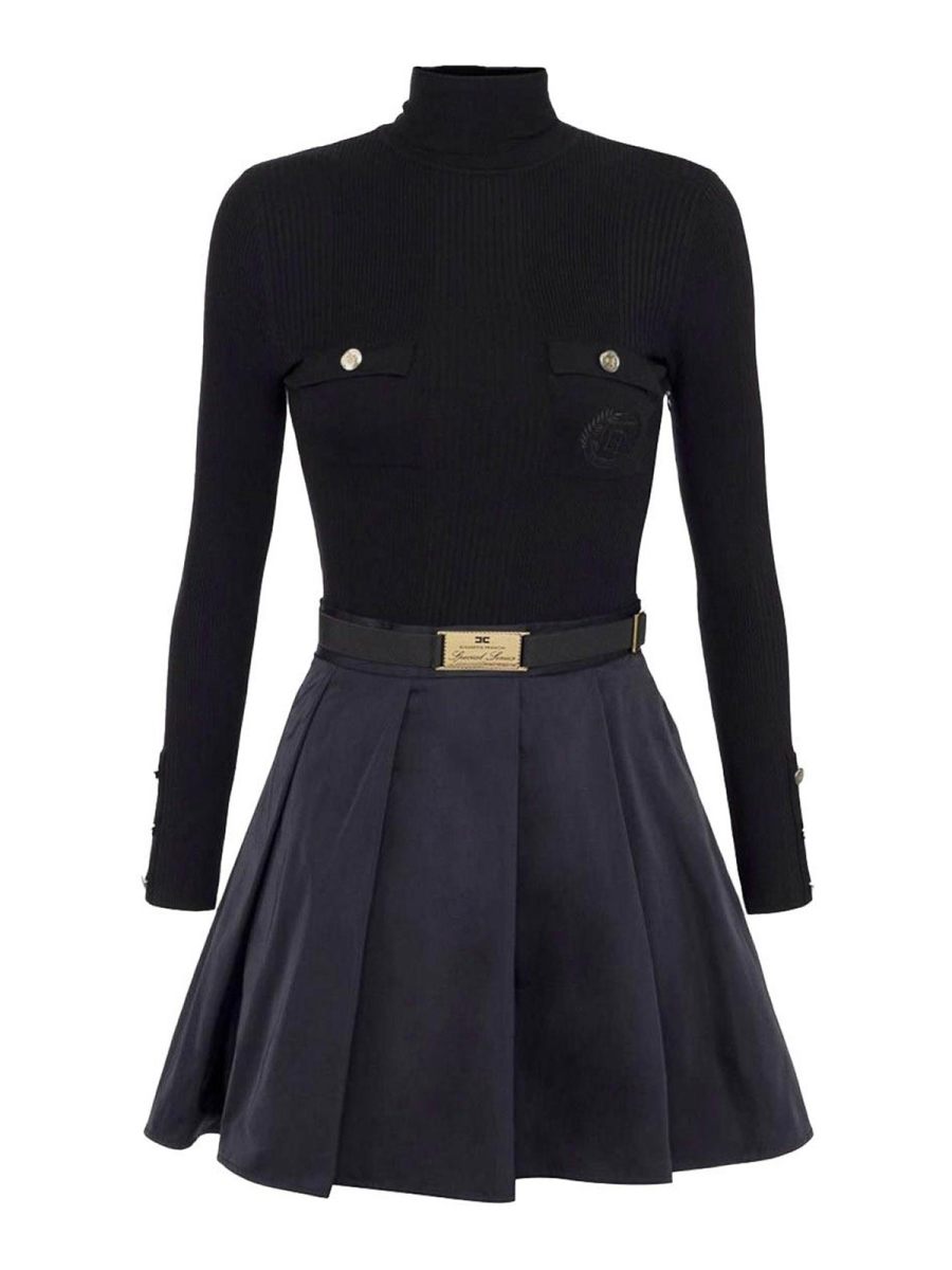 Elisabetta Franchi Robe Au Genou - Noir