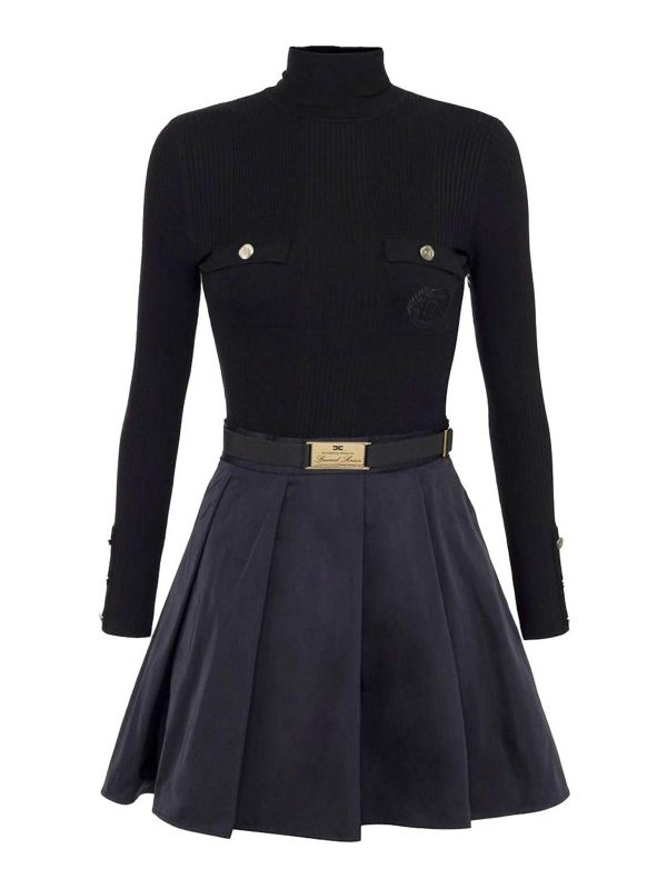 Elisabetta Franchi Robe Au Genou - Noir