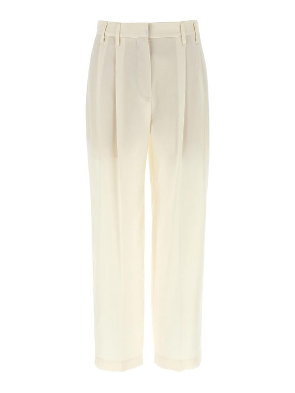 Brunello Cucinelli Pantalons Décontractés - Blanc