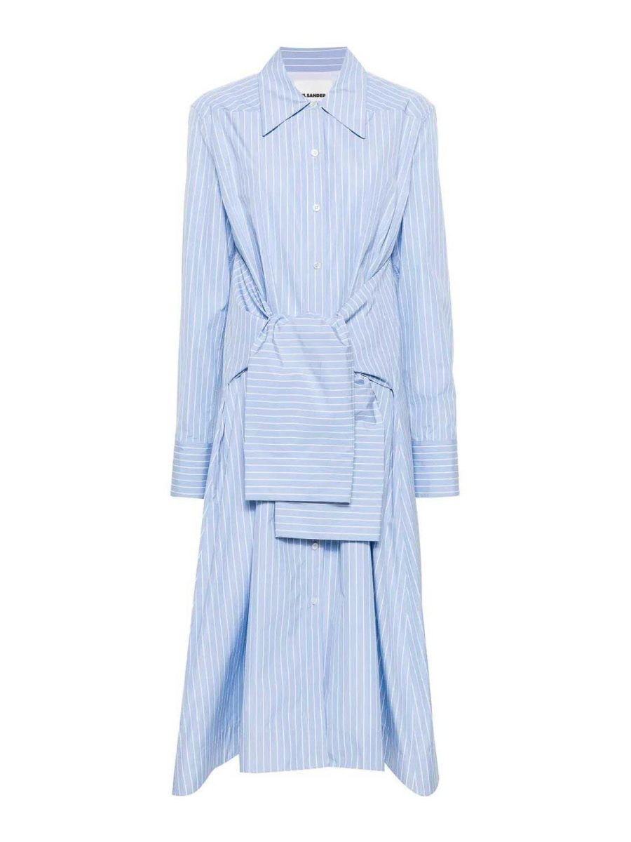Jil Sander Robe Au Genou - Bleu Clair