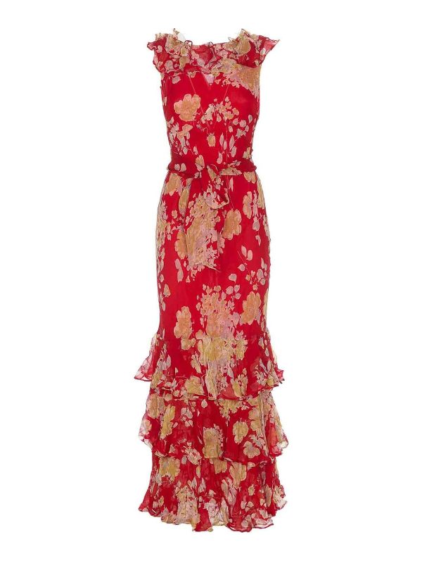 Rixo Robe Au Genou - Rouge