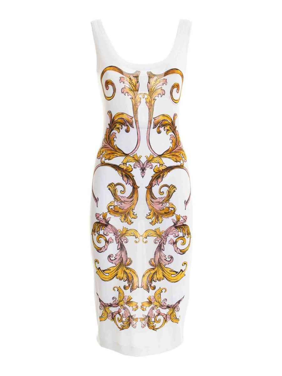 Versace Jeans Couture Robe Au Genou - Blanc