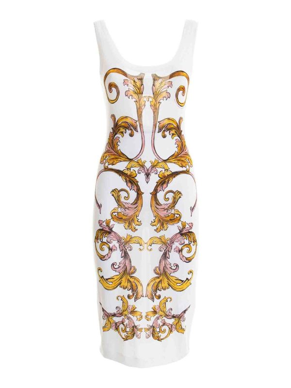 Versace Jeans Couture Robe Au Genou - Blanc