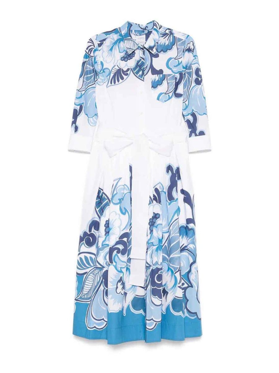 Sara Roka Robe Au Genou - Bleu