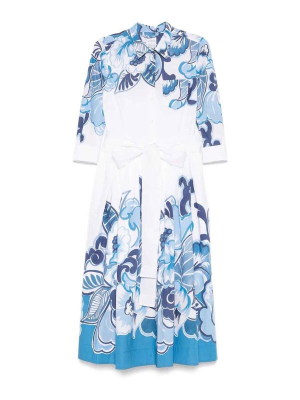 Sara Roka Robe Au Genou - Bleu