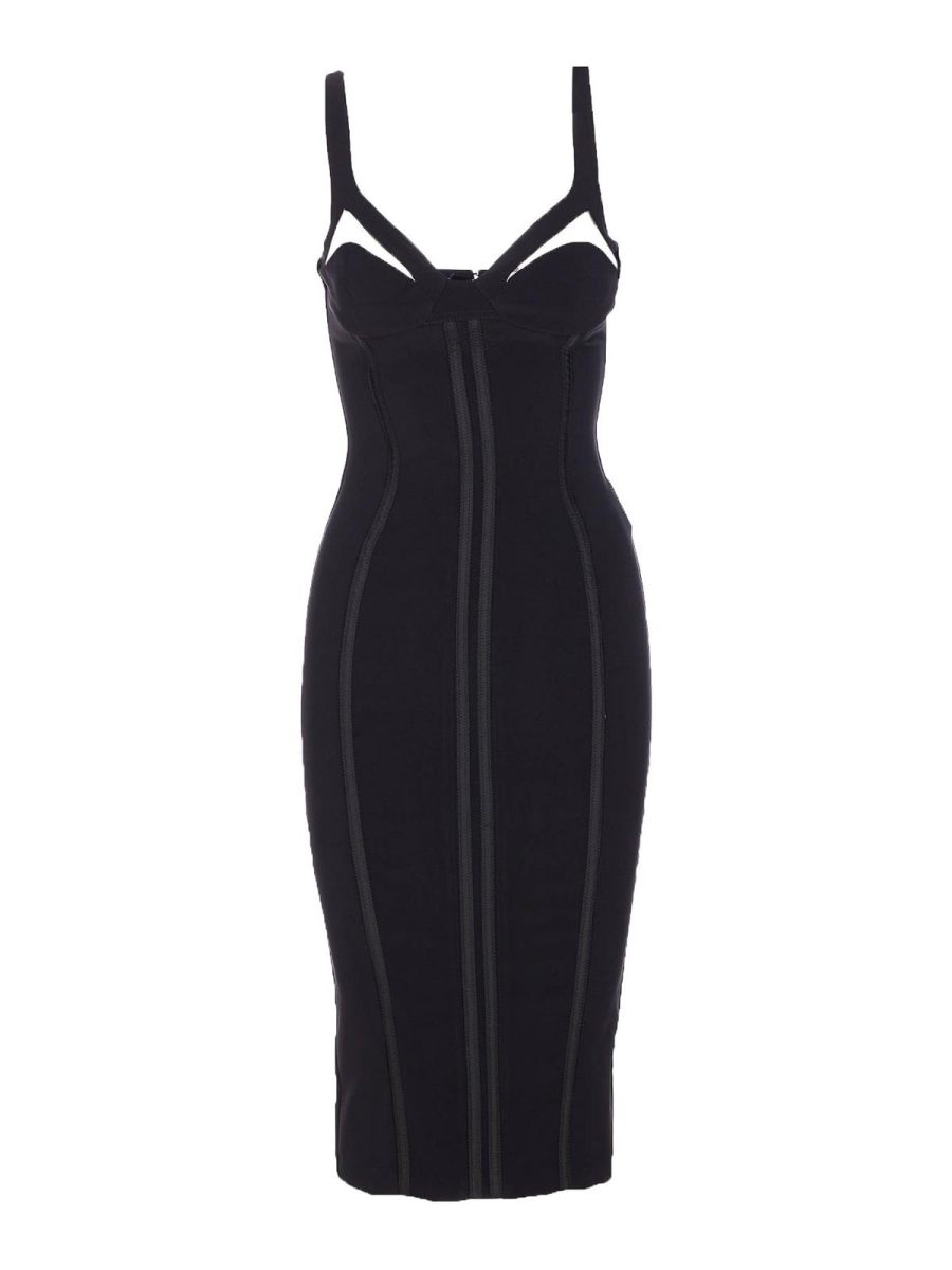 Elisabetta Franchi Robe Au Genou - Noir