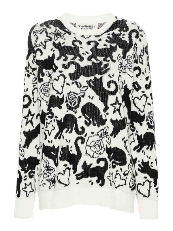 Twinset Pull Col Rond - Blanc