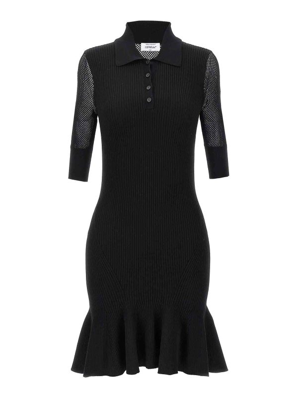 Off-White Robe Au Genou - Noir